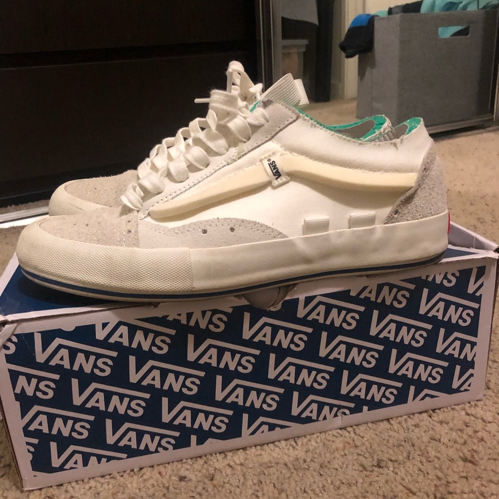 White Vans Old Skool Deconstructed Regrind